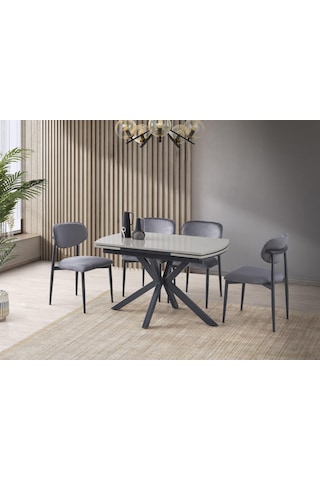 Anka Sis Gri Polo Lak Panel Mutfak Masa Sandalye Takımı 80x120 Gri