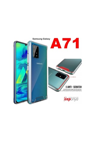 Galaxy A71 Kenarlari Silikon Yüzeyi Sert Seffaf Gard Kilif 566410455