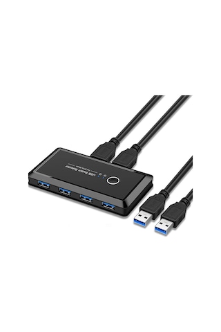 4686 Usb 3.0 4 port Hub 2 Kasa Pc Kvm Switch Splitter Çoklayıcı