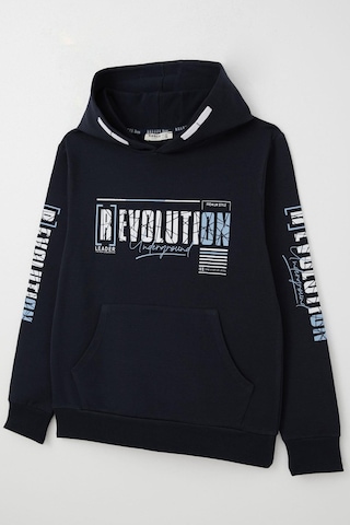 Breeze Erkek Çocuk Sweatshirt Kapüşonlu Kanguru Cepli 9-16 Yaş, Lacivert Lacivert