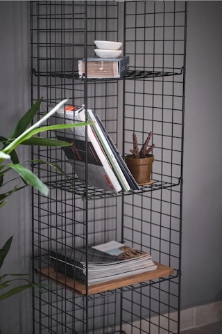 DEKORATİF 5 RAFLI METAL TEL KİTAPLIK PORTATİF DOLAP ÜNİTE