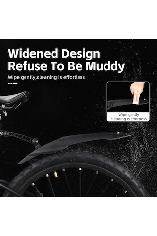 Pazly Genişletilebilen Bisiklet Çamurlukları, 26-29in, Hızlı Kurulum, Siyah, Evrensel, Ön Ve Arka Siyah