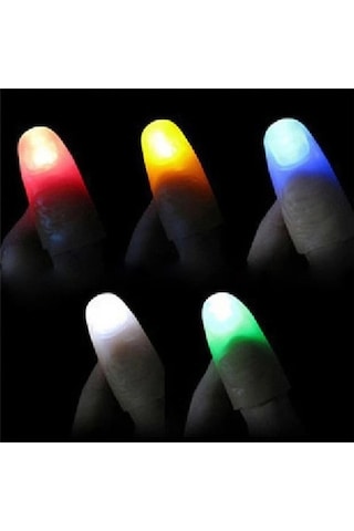 Led Işıklı Renkli Sihirli Parmak Işıklı Parmak Şaka Parmak 1 Adet Çok Renkli