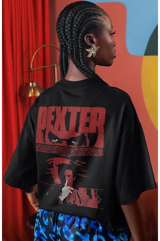 Dexter Dizi Sırt Baskılı Unisex Oversize Tişört Siyah