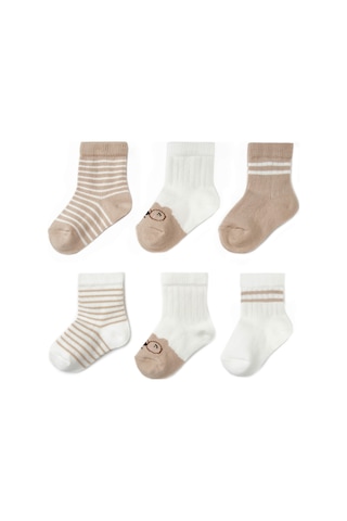 Csyc1001 Bebek Çorap %100 Organik Pamuk Bebek - Yenidoğan - Csyc1001 Taş Ekru