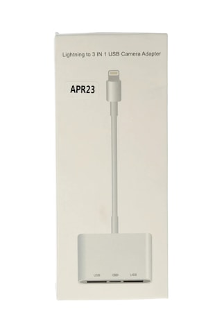 Apr23 Apple Uyumlu iPhone Otg 3in1 - Beyaz Cn