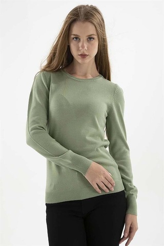 Fashion Friends Kadın Bisiklet Yaka Kazak 23k0245k1 Çağla Çağla Yeşili