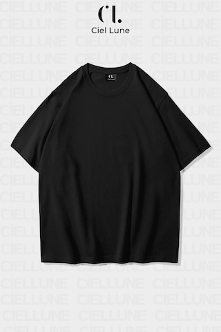Nevermınd Unisex Kadın Erkek Saturn Baskılı Özel Tasarım Oversize Tişört Siyah siyah