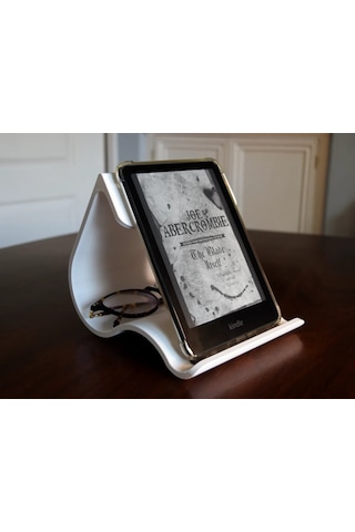 3d Baskı Kavisli Kitap Ve Kindle Standı Okuma İstasyonu Dalgalı Kitap Tutucu Okuma Standı Beyaz