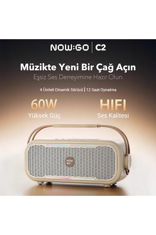 Nowgo C2 60w Taşınabilir Rgb Bluetooth Hoparlör Ipx4 Parti Speaker Yeşil