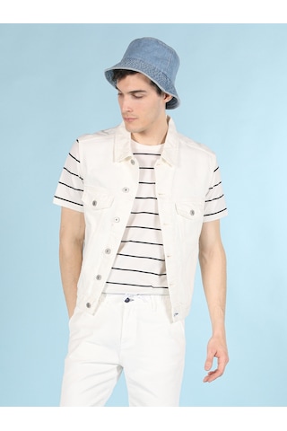 Colin'S Slim Fit Dar Kesim Düğme Detaylı Beyaz Jean Erkek Yelek Cl1059516_Q1.V1_Dn42127