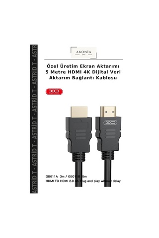 Özel Üretim Ekran Aktarımı 5 Metre Hdmı 4k Dijital Veri Aktarım Bağlantı Kablosu