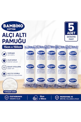 Bambino Alçı Altı Pamuğu 15cm 150cm 5 Adet