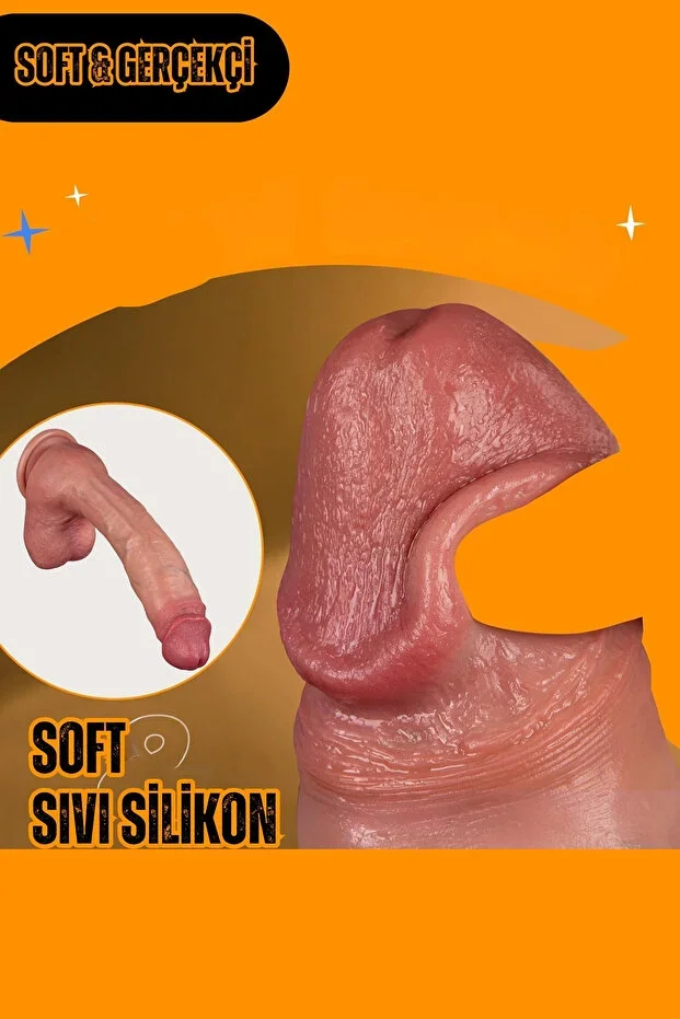 Erofoni Ultra Realistik Mega Boy Uzaktan Kumandalı Usb Şarjlı 26 Cm Damarlı Esnek Kalın Ten Penis Dildo