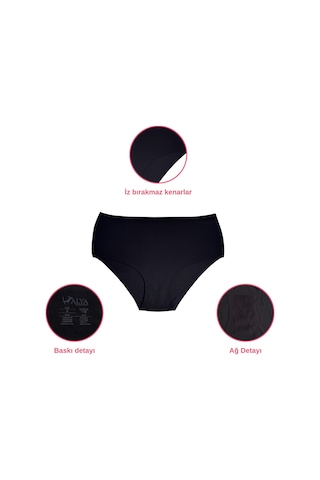 Alya Underwear Kadın Dikişsiz Külot Lazer Kesim Yüksek Bel İz Yapmayan Büyük Beden Hayalet Külot İzbırakmaz 6'lı Paket Siyah - Ekru - Ten