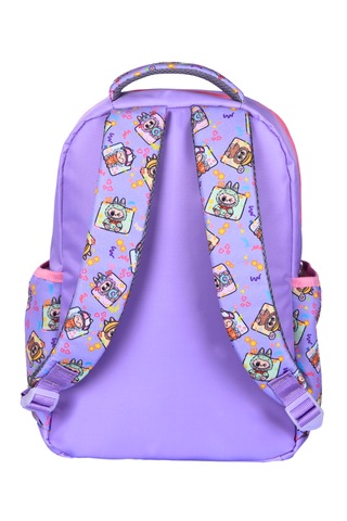 3 Lü İlkokul Labubu Baskılı Lila, Kız Çocuk Beslenmeli Ve Kalemli