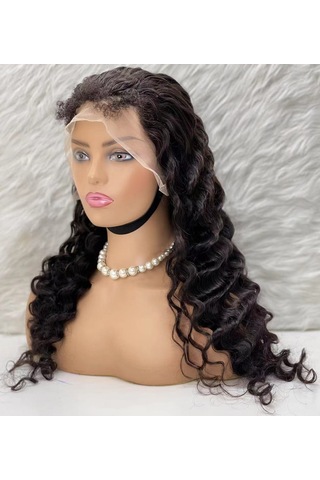 Gerçek Front Lace Tül Peruk Yoğun Dalgalı Doğal 65 70cm