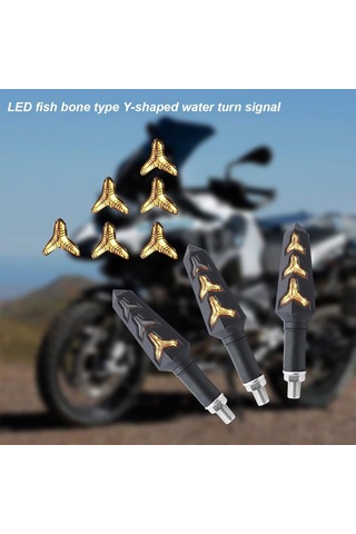 Monyee Motosiklet Genel Kullanım Akıcı Led İki Renkli Sinyal Lambası, 12v Ip67 Su Geçirmez Abs Malzeme, 4 Adet Set Çok Renkli74