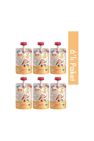 Mango Monkey Organik Karışık Meyve Püresi 110 Gr 6 Adet
