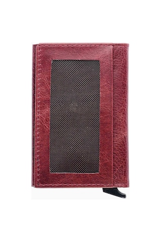 Damy Hakiki Deri Unisex Mekanizmalı Kartlık 611Cr - Bordo Bordo