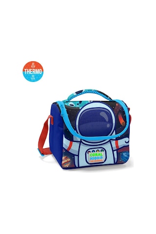 Coral High Kids Saks Mavi Astronot Desenli Thermo Beslenme Çantası 11724