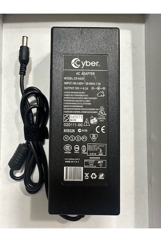 19 Volt 6.3 Amper Toshiba Uyumlu Adaptör 19 Volt 6.3 Amper 6.3 Mm 3.0 Mm Adaptör