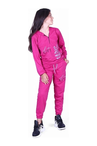 Fyk Kids Love Cıty Fermuarlı Kız Eşofman Takımı Fuşya