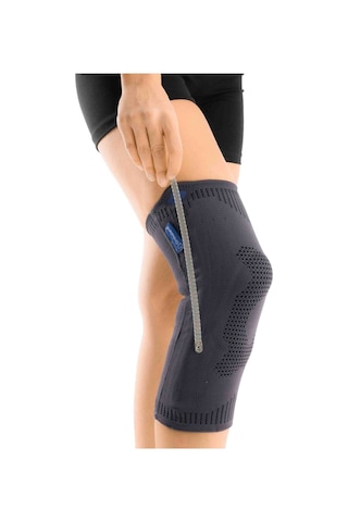 Ligament Ve Patella Destekli Fleksible Balenli Dizlik Örgü Kumaş Gri