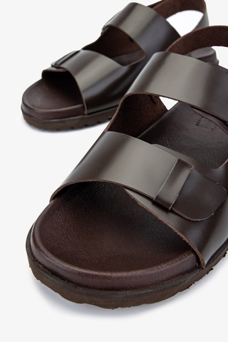 Sandals Factory Lorenza Erkek Kahverengi Hakiki Deri Sandalet Ayakkabı 60 17627 Erk Sndlt Y24 Kahve