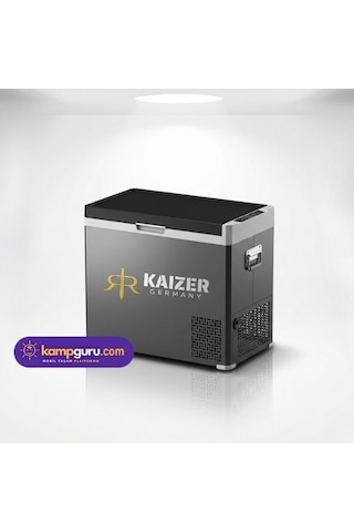 Kaizer Germany 50 Litre Buzdolabı 12 Volt - 24 Volt Taşınabilir, Metal Gövde Kamp Buzdolabı