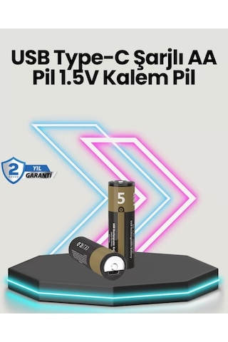 Home Yüksek Performanslı Aa Usb Şarjlı Lityum Pil 1.5v Sabit Güç 2 Li Paket