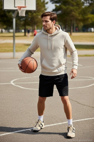 Buratti Regular Fit Kapüşonlu Kanguru Cepli Içi Tüylü Yumuşak Şardonlu Erkek Sweat 5905281 Krem