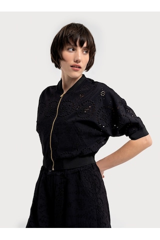 Oversize Kadın Bluz U.kol Siyah