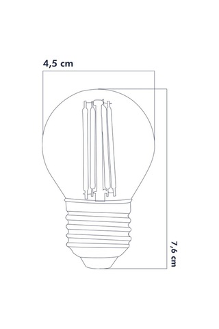 Led Filament Rustik Ampul 6 Watt E27 Beyaz Işık 5'li Erd-247