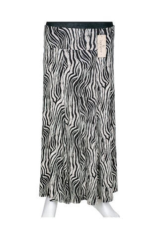 Barem Kadın Arzu Korsajlı 6 Parçalı Desenli Penye Siyah Etek D57 Siyah