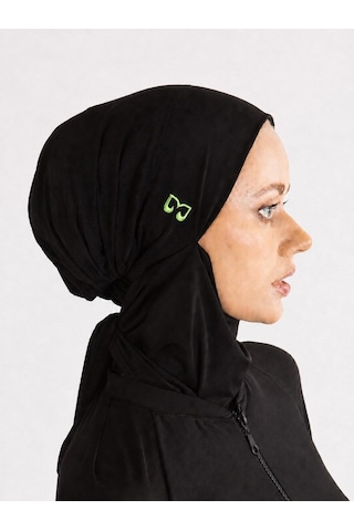 Mayovera Fosfor Yeşil Logo Nakışlı Deniz Tesettür Bone Siyah Mayovera Fosfor Yeşil Logo Nakışlı Deniz Tesettür Bone Siyah
