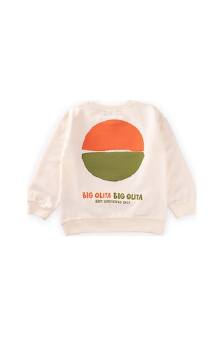 Cigit Bıg Olıta Baskılı Sweatshirt 2-10 Yaş Ekru Ekru