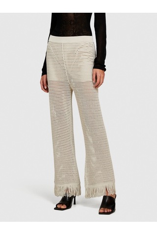 Sisley Viskoz Karışımlı Örgü Motifli Saçak Paça Coulotte Pantolon Kadın Gri Pantolon - 324p196pmf008 Bej