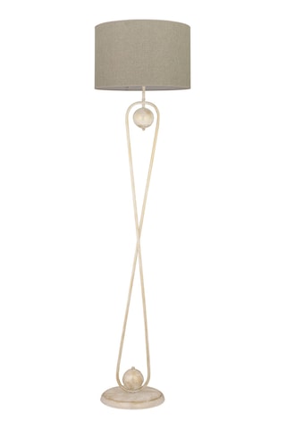 Letta Eskitme Şapkalı Beyaz Modern Tasarım Ayaklı Abajur Lamba Me