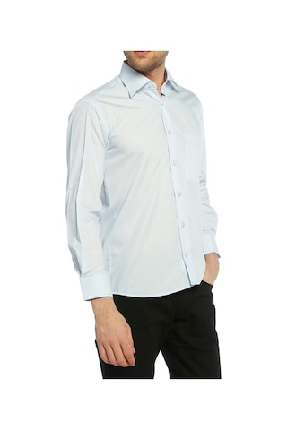 Açık Mavi Klasik Kesim Uzun Kol Düz Renk Erkek Gömlek // 150-3 Açık Mavi (345591907) Açık Mavi