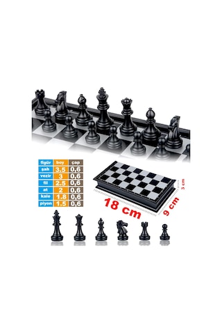 Mini Katlanabilir Manyetik Satranç Takımı 18 Cm Taşınabilir Seyahat& Okul Satranç Seti Cep Çanta Boy