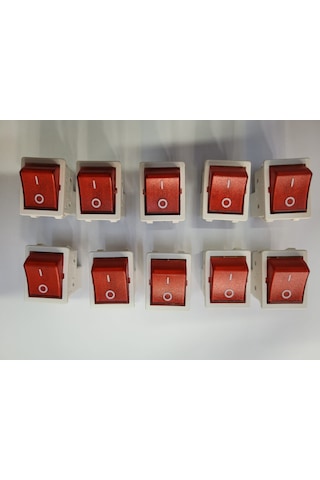 Geniş Işıklı Vidalı - Klemensli 16a Tek Anahtar 10 Lu Paket