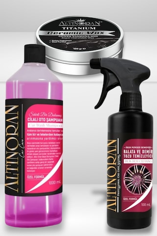 Altınoran Profesyonel Araç Bakım Seti Demir Tozu Sökücü - Cilalı Şampuan - Seramik Wax