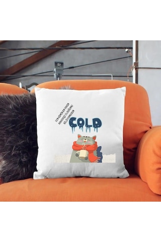 Saten Yastık Kılıfı 50x50 Cm Sen Kimin Hırkını Arkadaşı Olduğumu Bilmiyor Musun Cold Baskılı Dekoratif Kırlent Kılıfı İçi Boş Beyaz