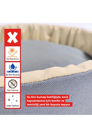 Sünger Simit Kedi Köpek Yatağı Gri 45 Cm