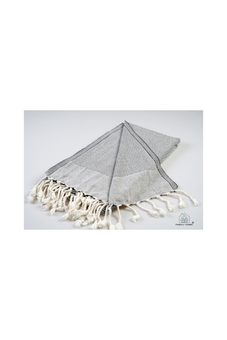 Peştemal %100 Doğal Pamuklu Türk Ev Tekstili Hamam - Banyo - Plaj - Spor Için 100x180 Cm 380gr Siyah & Beyaz