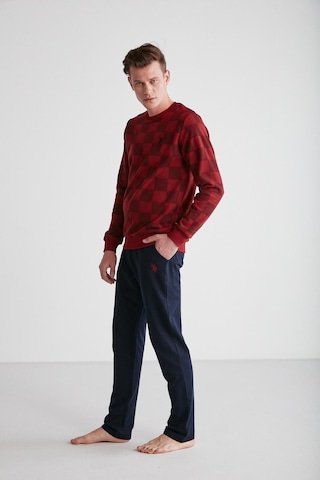 U.S. Polo Assn. U.s Polo Assn 18713 Erkek Bordo Yuvarlak Yaka Pijama Takımı 001