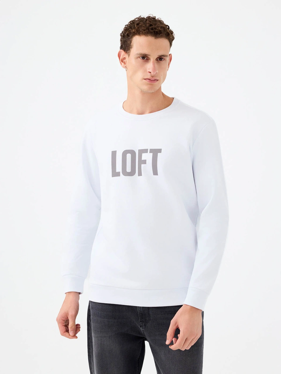 Loft Regular Fit Beyaz Erkek Sweatshirt Lf2041134 Beyaz