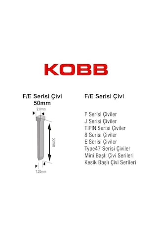 Kbz50f 50 Mm 2500 Adet Çivi