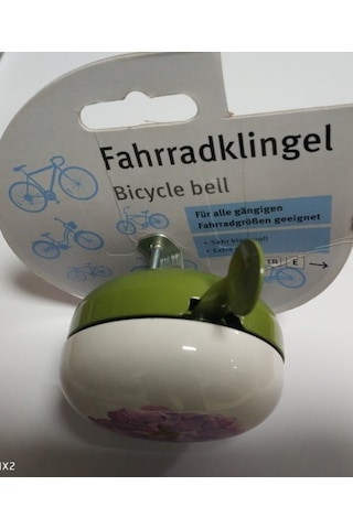 Bisiklet Hollanda Tarzı Büyük Çiçek Desenli Ding Dong Zil Beyaz